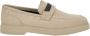 Brunello Cucinelli Beige Suède Loafers met Monile Detail - Thumbnail 1