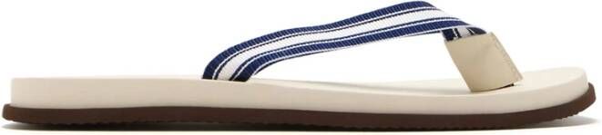 Brunello Cucinelli Blauwe Grosgrain Lint Trim Platte Schoenen
