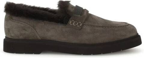 Brunello Cucinelli Harige loafers met shearling voering