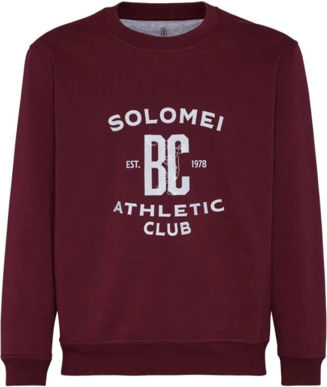 Brunello Cucinelli Bordeaux Ribboord Crew Neck Sweater