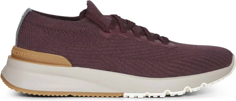 Brunello Cucinelli Bordeaux Sneakers met Grosgrain Tab