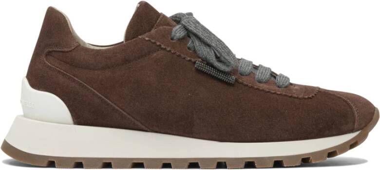 Brunello Cucinelli Bordeaux Sneakers voor Vrouwen