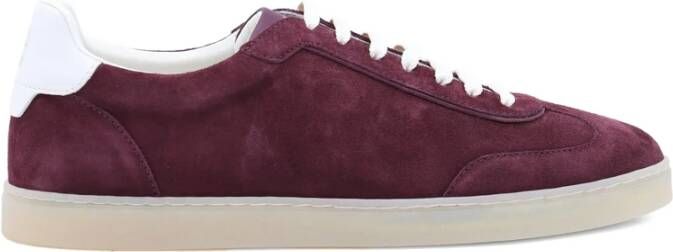 Brunello Cucinelli Bordeaux Suede Veterschoen Sneaker
