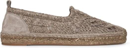 Brunello Cucinelli Bruine Instap Espadrilles met Natuurlijk Patroon
