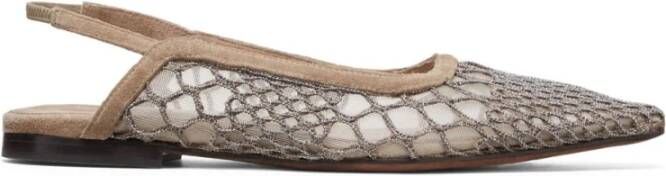 BRUNELLO CUCINELLI Bruine platte schoenen met haakdetail Brown Dames