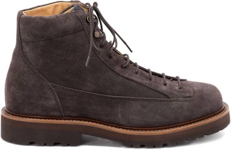Brunello Cucinelli Bruine Platte Schoenen Vetersluiting Ronde Neus