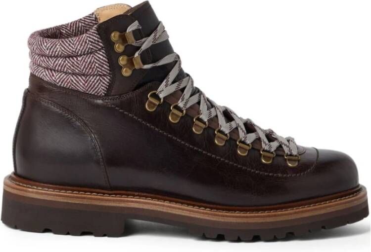 Brunello Cucinelli Bruine Sneakers met Wolinzet