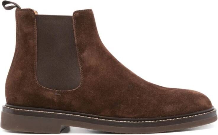 BRUNELLO CUCINELLI Italiaanse Suède Enkellaarzen Urban Stijl Brown Heren