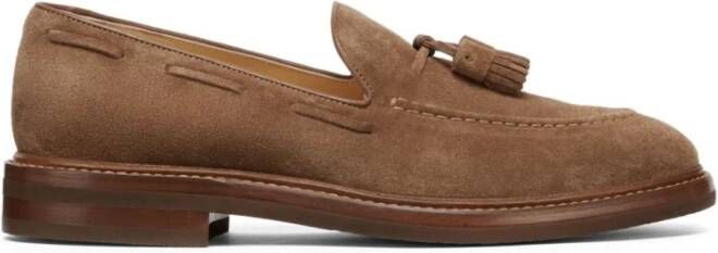 Brunello Cucinelli Bruine Suède Kwastloafers