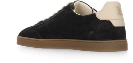 Brunello Cucinelli Blauwe Suède Sneakers Ronde Neus - Foto 5