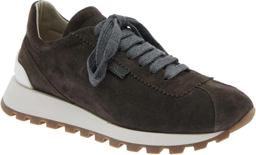 Brunello Cucinelli Bruine Lage Sneakers met Monil Detail - Foto 2