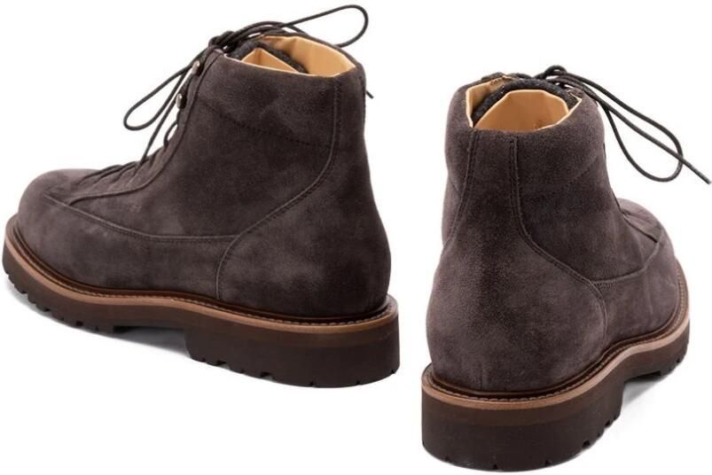 Brunello Cucinelli Bruine Platte Schoenen Vetersluiting Ronde Neus