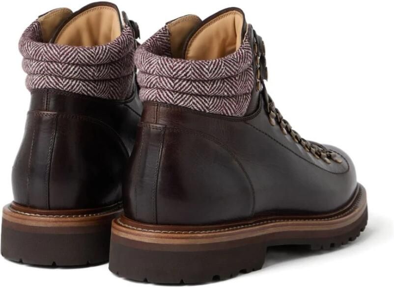 Brunello Cucinelli Bruine Sneakers met Wolinzet