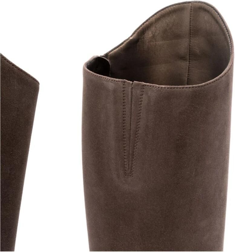 Brunello Cucinelli Bruine Suède Laarzen met Kettingdetail