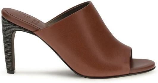 Brunello Cucinelli Calf Leather Bos Taurus Pumps met Hoge Hak