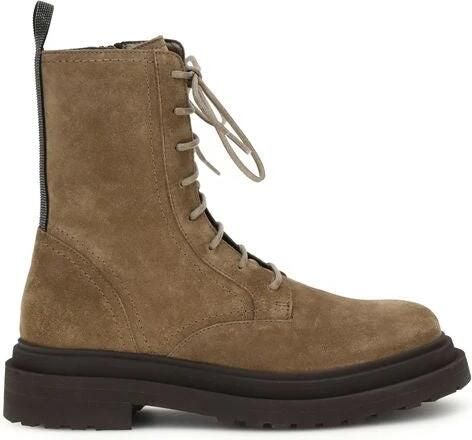 Brunello Cucinelli Calf Leather Bos Taurus Veterlaarzen