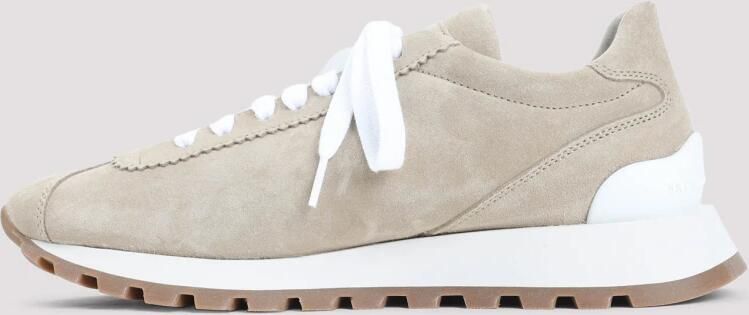 Brunello Cucinelli Climb Beige Suède Leren Sneakers
