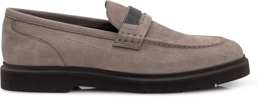 Brunello Cucinelli Croc Print Penny Loafer