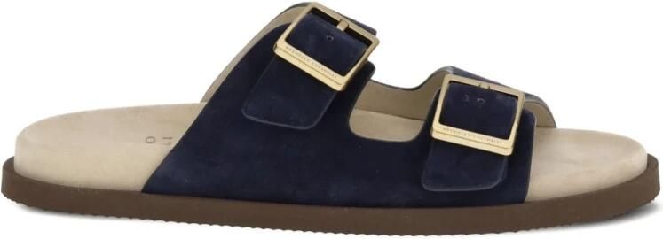 Brunello Cucinelli Double Buckle Suede Sandals