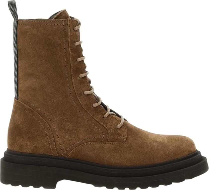 Brunello Cucinelli Enkelboots met veters