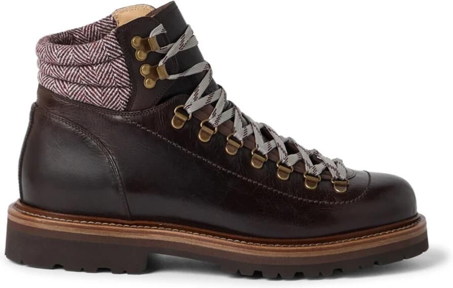 Brunello Cucinelli Enkelboots met visgraatinzet