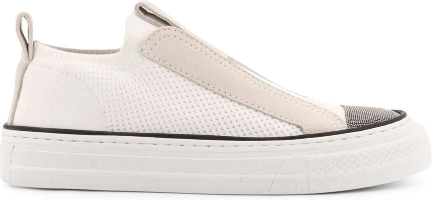 Brunello Cucinelli Gebreide instap sneakers met suède details