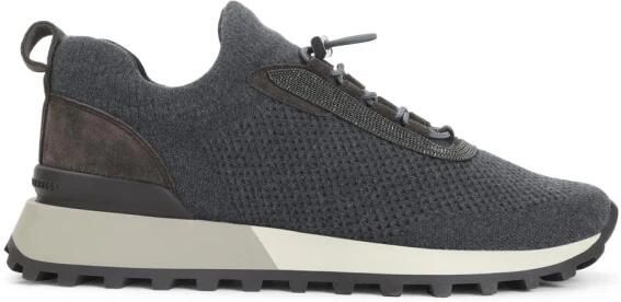 Brunello Cucinelli Gebreide Sneakers met Suède Accenten