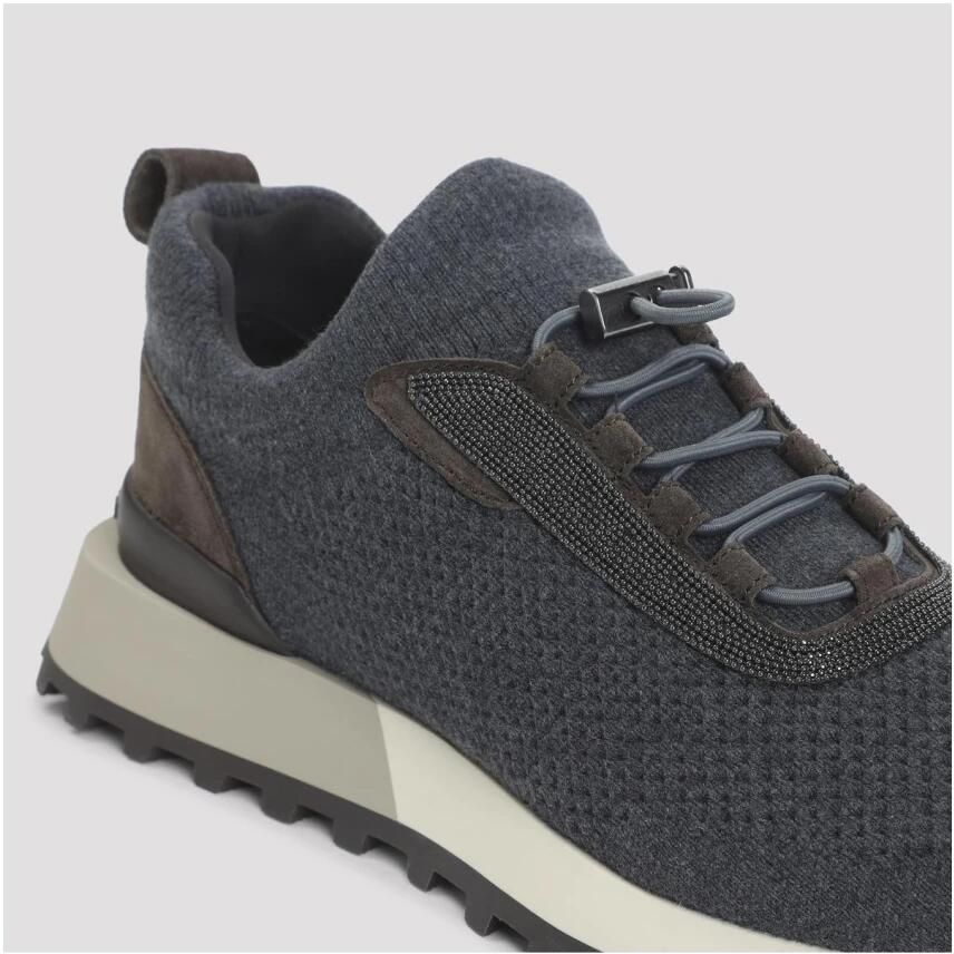 Brunello Cucinelli Gebreide Sneakers met Suède Accenten - Foto 2