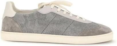 Brunello Cucinelli Gewatteerde Knit en Suède Lage Sneakers