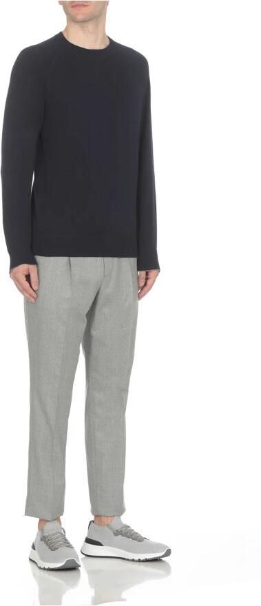 Brunello Cucinelli Grijze Wol Gebreide Sneakers voor Heren