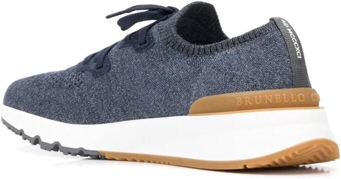 Brunello Cucinelli Katoenen gebreide lage sneakers - Foto 5