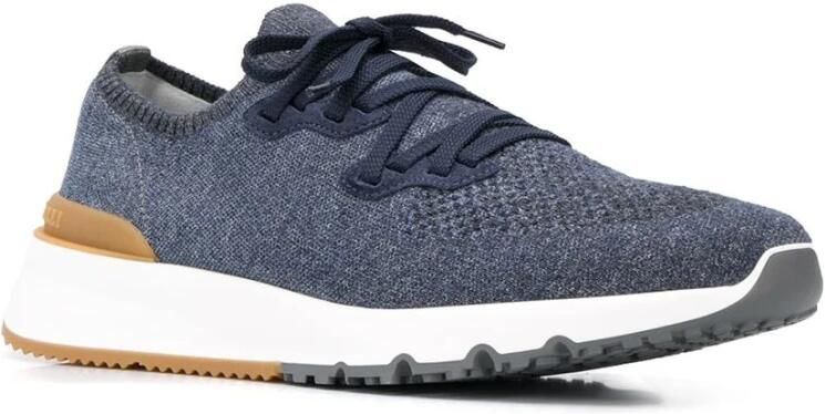 Brunello Cucinelli Katoenen gebreide lage sneakers - Foto 4