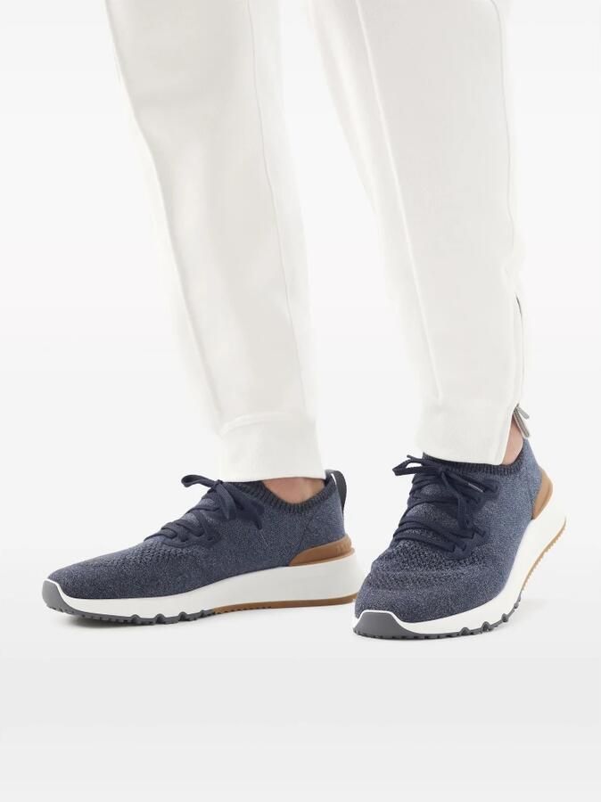 Brunello Cucinelli Katoenen gebreide lage sneakers - Foto 2