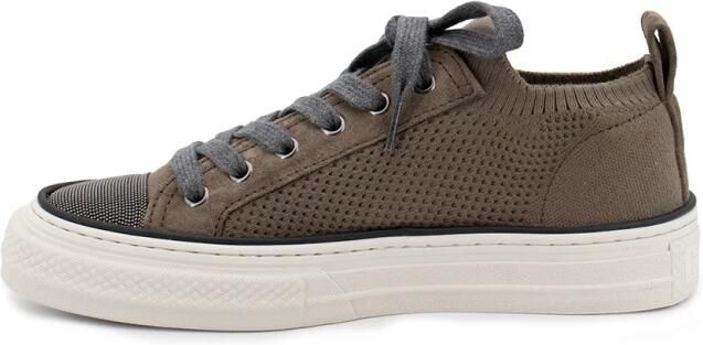 Brunello Cucinelli Katoenen Sneakers met Suède