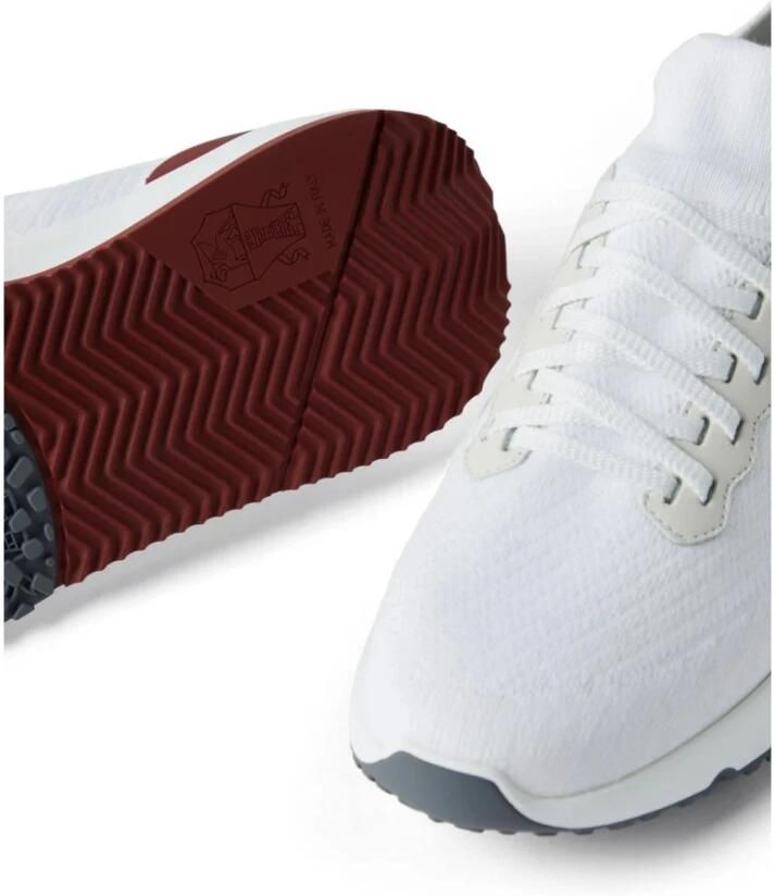 BRUNELLO CUCINELLI Katoenen gebreide sneakers met leren details White Heren - Foto 2