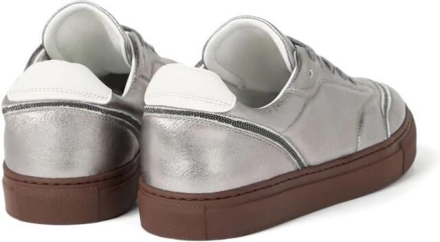 Brunello Cucinelli Lamé Kalfsleren Sneakers - Foto 2