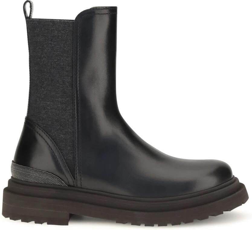 Brunello Cucinelli Leren Chelsea Enkellaarsjes