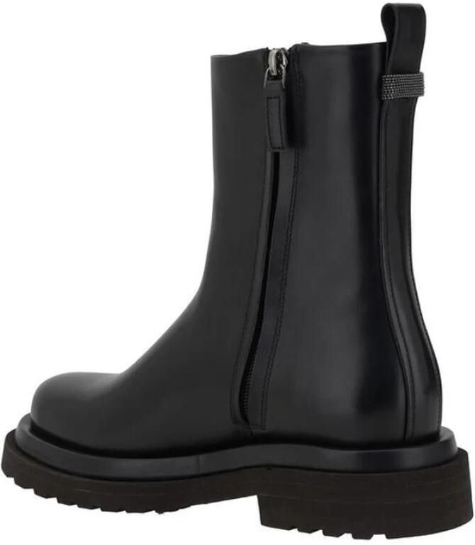 Brunello Cucinelli Leren Enkellaarsjes met Blokhak - Foto 2