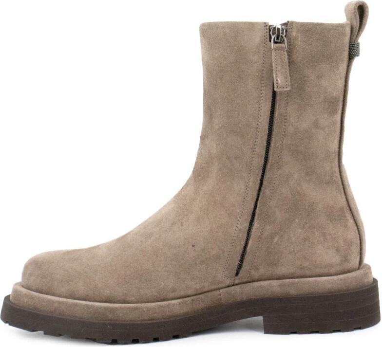 Brunello Cucinelli Leren enkellaarzen voor stijl en comfort