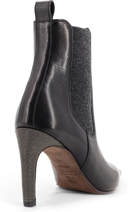 Brunello Cucinelli Leren Laarzen Met Monili Detail Op De Hak - Foto 2