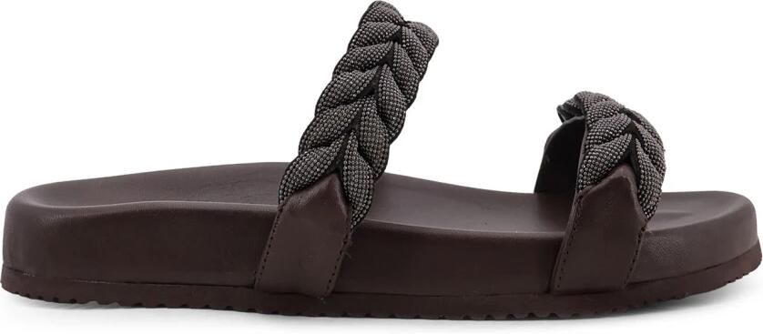Brunello Cucinelli Leren Sandalen met Kostbare Gevlochten Bandjes