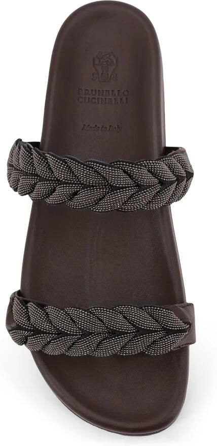 Brunello Cucinelli Leren Sandalen met Kostbare Gevlochten Bandjes - Foto 2