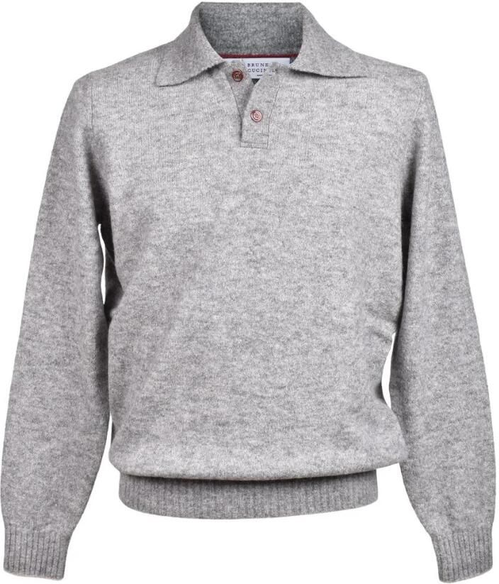 Brunello Cucinelli Leren sweatshirt met geribbelde boorden