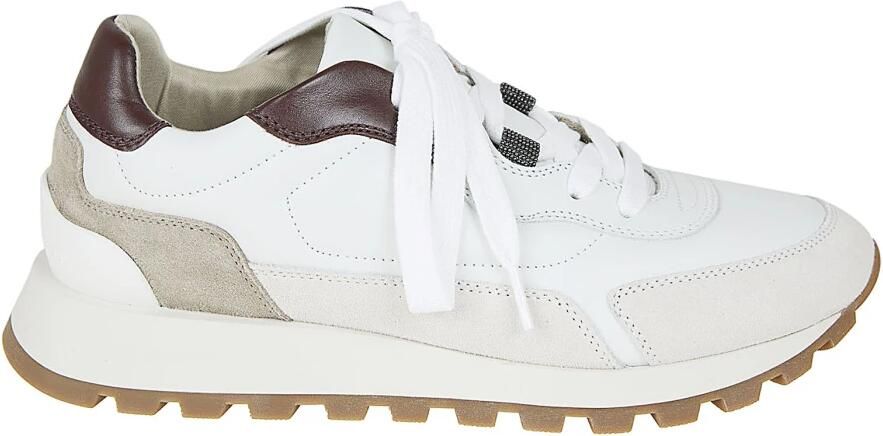 Brunello Cucinelli Low-top leren sneakers met Monili-detail