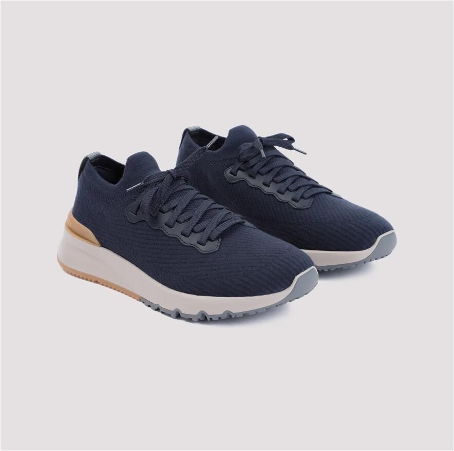 Brunello Cucinelli Marine Wol Veterschoenen - Foto 2