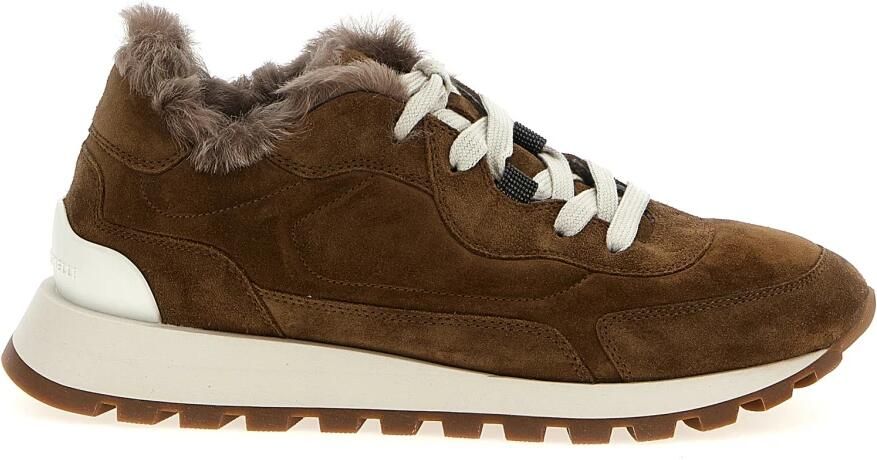 Brunello Cucinelli Monile Suede Sneakers