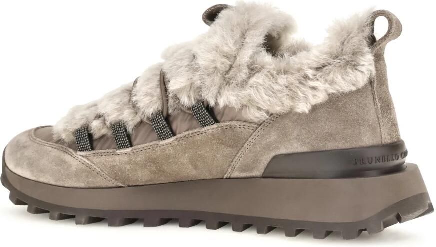 Brunello Cucinelli Monili Sneakers met Schapenvachtrand - Foto 2