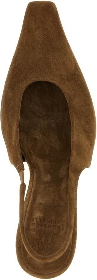 Brunello Cucinelli Monili Suede Slingback Pumps - Foto 2