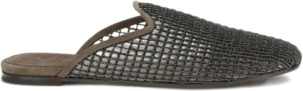 Brunello Cucinelli Monili Versierde Leren Platformsandalen