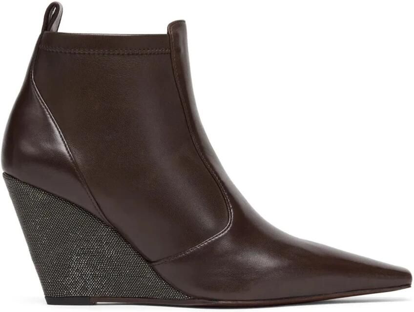 Brunello Cucinelli Monili Wedge Enkellaarzen